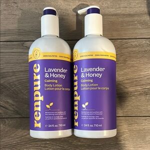 NEW bundle of two renpure Lavender & Honey Calming Body Lotion